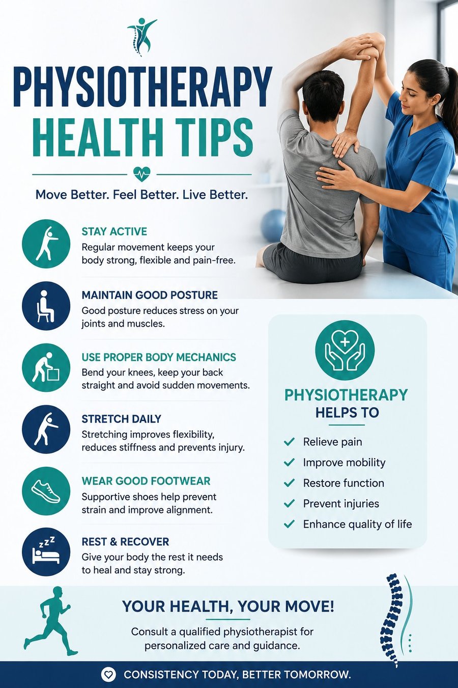 Physiotherapy health tips - Stay Active Maintain Posture Stretch Daily - Krishna Sports Physio Shimla