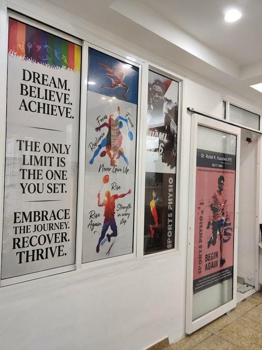 Krishna Sports Physio Clinic entrance Dream Believe Achieve Shimla